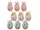 9ks dekorace barevné závěsné vajíčko s králíčky a kuřátky Spring Egg - Ø 5*8 cm Clayre & Eef