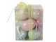 9ks dekorace barevné závěsné vajíčko s králíčky a kuřátky Spring Egg - Ø 5*8 cm Clayre & Eef