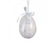 9ks dekorace bílo-modré závěsné vajíčko s květy Spring Egg - Ø 5*8 cm Clayre & Eef