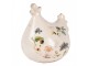Béžová keramická slepička s růžemi Rosina - 12*11*13 cm Clayre & Eef