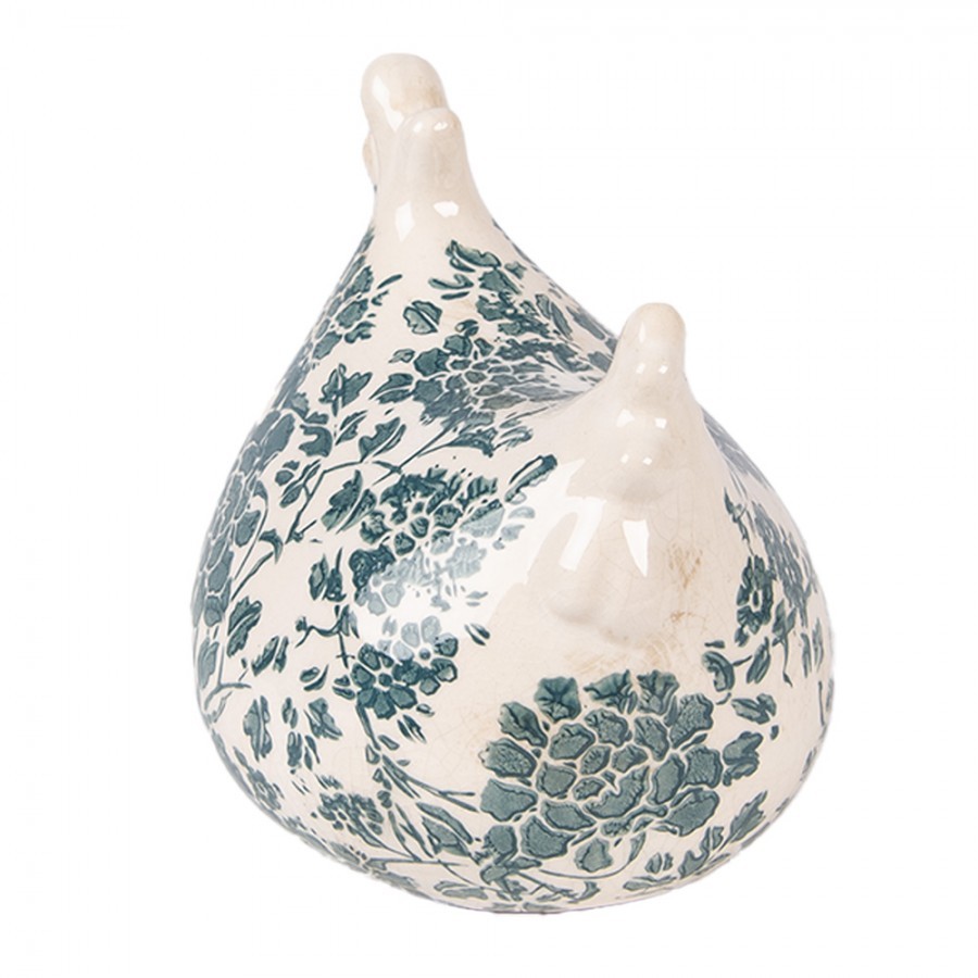 Béžová keramická slepička se zelenými květy Tien French - 12*11*13 cm Clayre & Eef Béžová keramická slepička se zelenými květy Tien French - 12*11*13 cm Clayre & Eef