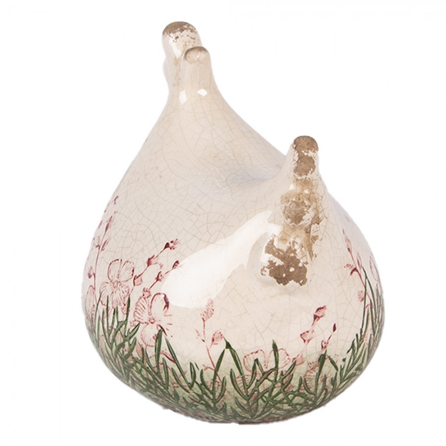 Béžová antik keramická slepička s květy Rustic Flower - 12*11*13 cm Clayre & Eef Béžová antik keramická slepička s květy Rustic Flower - 12*11*13 cm Clayre & Eef