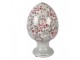 Zelené keramické vajíčko s květy Floria XL - Ø 17*28 cm Clayre & Eef