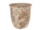Béžový keramický obal na květináč s květy Margaus S - Ø 13*13 cm Clayre & Eef