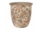 Béžový keramický obal na květináč s květy Margaus S - Ø 13*13 cm Clayre & Eef