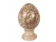 Béžové keramické vajíčko s květy Margaus M - Ø 12*19 cm Clayre & Eef