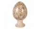 Béžové keramické vajíčko s květy Margaus XL - Ø 17*28 cm Clayre & Eef