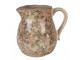 Béžový antik keramický džbán s květy Margaus M - 16*13*16 cm Clayre & Eef