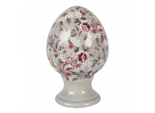 Zelené keramické vajíčko s květy Floria S - Ø 9*14 cm