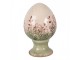 Béžové antik keramické vajíčko květy Rustic Flower S - Ø 9*14 cm Clayre & Eef