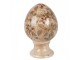 Béžové keramické vajíčkos květy Margaus S - Ø 9*14 cm Clayre & Eef