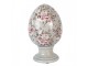 Zelené keramické vajíčko s květy Floria L - Ø 15*24 cm Clayre & Eef