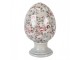 Zelené keramické vajíčko s květy Floria L - Ø 15*24 cm Clayre & Eef