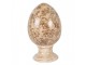 Béžové keramické vajíčko s květy Margaus L - Ø 15*24 cm Clayre & Eef