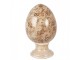 Béžové keramické vajíčko s květy Margaus L - Ø 15*24 cm Clayre & Eef