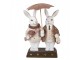 Dekorace králíčci s nůší a deštníkem - 13*6*16 cm Clayre & Eef
