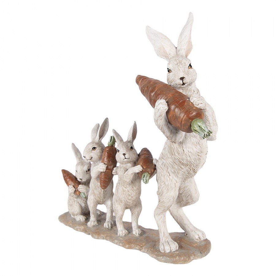 Dekorace zajíčci s mrkvemi - 34*13*33 cm Clayre & Eef Dekorace zajíčci s mrkvemi - 34*13*33 cm Clayre & Eef