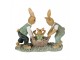 Dekorace králíčci s košíkem s mrkvemi - 17*7*14 cm Clayre & Eef