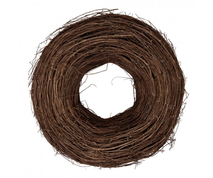 Přírodní hnědý proutěný jilmový věnec Elm M - Ø 40*12 cm Clayre & Eef