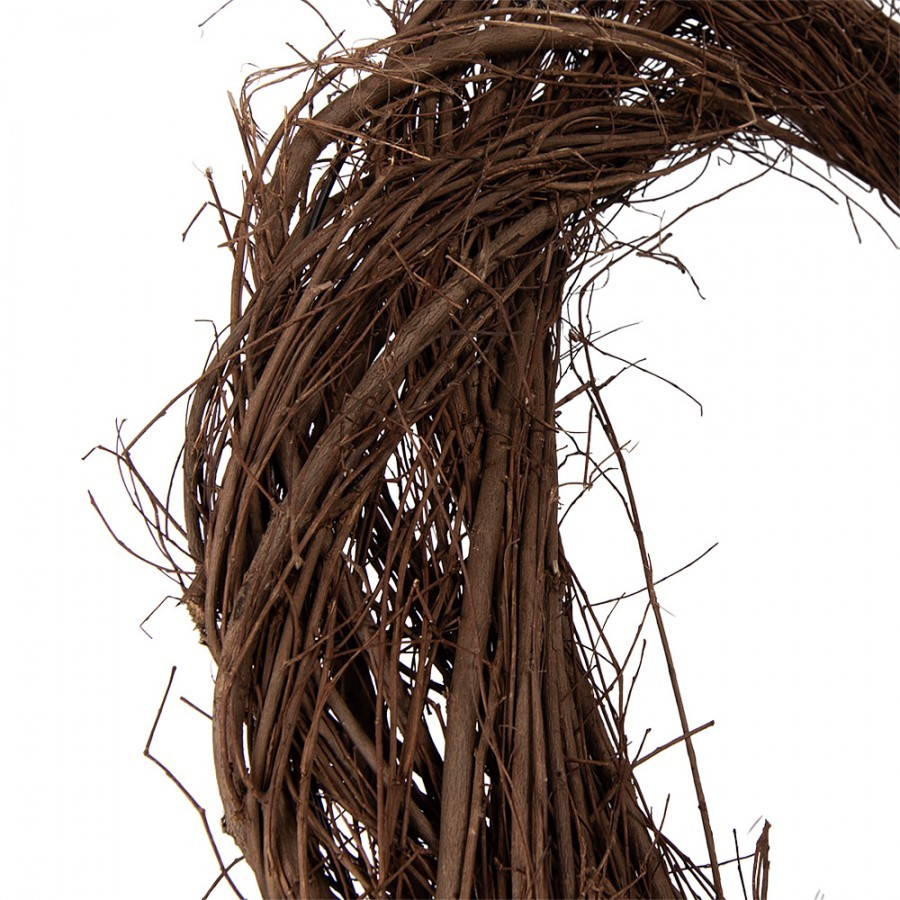 Přírodní hnědý proutěný věnec Woodly XL - Ø 55*6 cm Clayre & Eef Přírodní hnědý proutěný věnec Woodly XL - Ø 55*6 cm Clayre & Eef