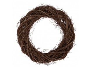 Přírodní hnědý proutěný věnec Woodly M - Ø 45*5 cm
