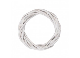 Bílý antik ratanový věnec Wreath Rattan XXS - Ø 10*2 cm