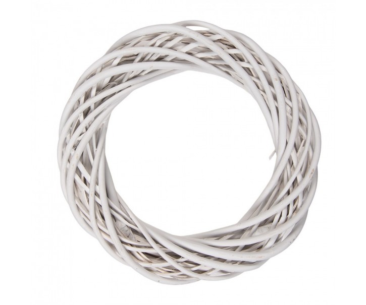 Přírodní bílý ratanový věnec Rattan S - Ø 30*6 cm Clayre & Eef