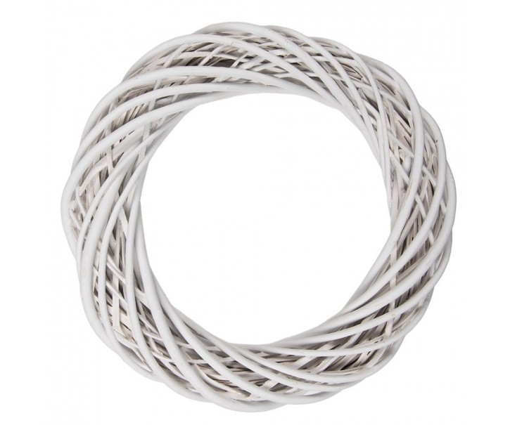 Přírodní bílý ratanový věnec Rattan L - Ø 40*7 cm Clayre & Eef