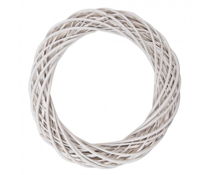 Přírodní bílý ratanový věnec Rattan L - Ø 50*9cm Clayre & Eef