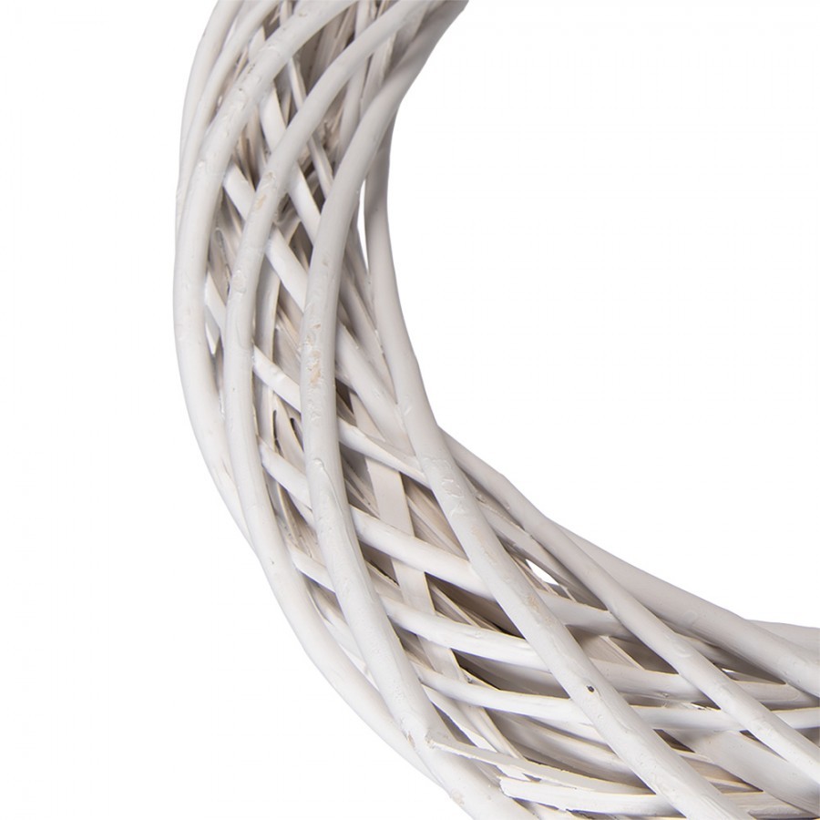 Přírodní bílý ratanový věnec Rattan L - Ø 50*9cm Clayre & Eef Přírodní bílý ratanový věnec Rattan L - Ø 50*9cm Clayre & Eef