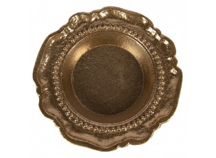 Zlatá antik dekorační kulatá miska podnos Raw Gold - Ø 12*2 cm
