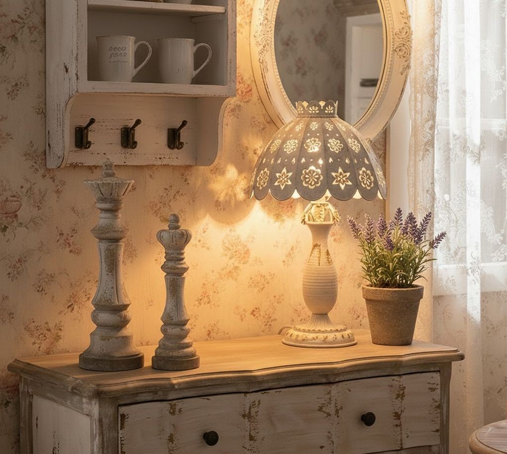 Béžová antik kovová lampa Camille - Ø 41*69 cm E27/ 1*60W Clayre & Eef Béžová antik kovová lampa Camille - Ø 41*69 cm E27/ 1*60W Clayre & Eef