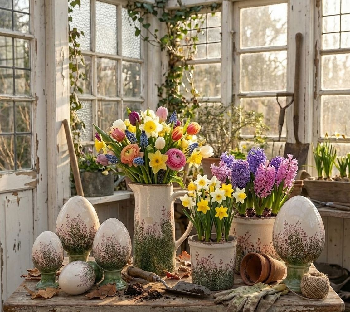 Béžovo-zelený obal na květináč s růžovými květy Rustic Flower M - Ø 15*14 cm Clayre & Eef Béžovo-zelený obal na květináč s růžovými květy Rustic Flower M - Ø 15*14 cm Clayre & Eef