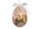 9ks dekorace barevné závěsné vajíčko s králíčky a kuřátky Spring Egg - Ø 5*8 cm Clayre & Eef