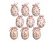 9ks dekorace bílé závěsné vajíčko s květy Spring Egg - Ø 5*8 cm Clayre & Eef