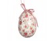 9ks dekorace bílé závěsné vajíčko s květy Spring Egg - Ø 5*8 cm Clayre & Eef