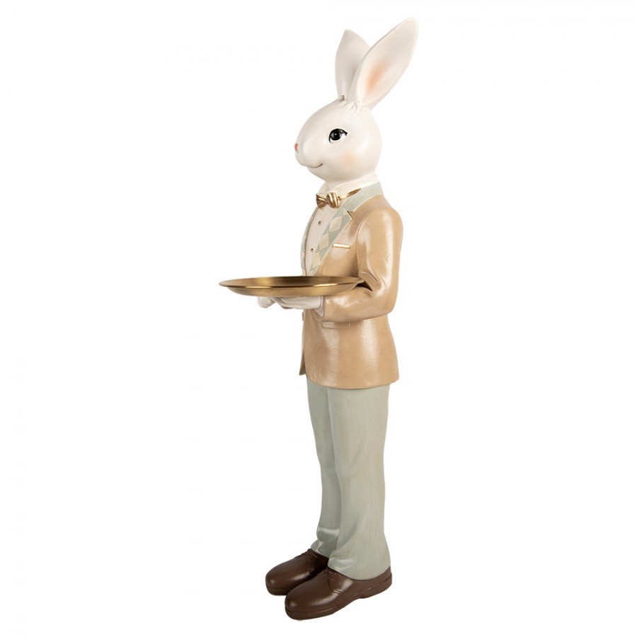 Dekorace králík elegán s podnosem v ruce - 20*20*56 cm Clayre & Eef Dekorace králík elegán s podnosem v ruce - 20*20*56 cm Clayre & Eef