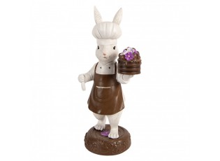 Dekorace králík s čoko dortem a maceškami - 15*11*32 cm