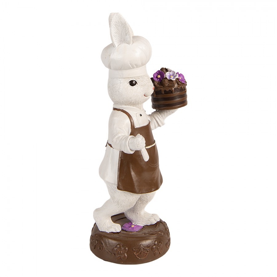 Dekorace králík s čoko dortem a maceškami - 15*11*32 cm Clayre & Eef Dekorace králík s čoko dortem a maceškami - 15*11*32 cm Clayre & Eef
