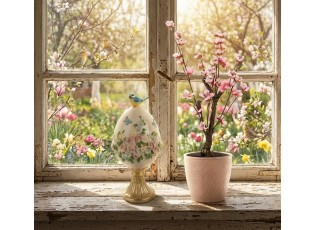Dekorace umělý stromek třešeň s růžovými květy Cherry Blossom - 10*10*48 cm