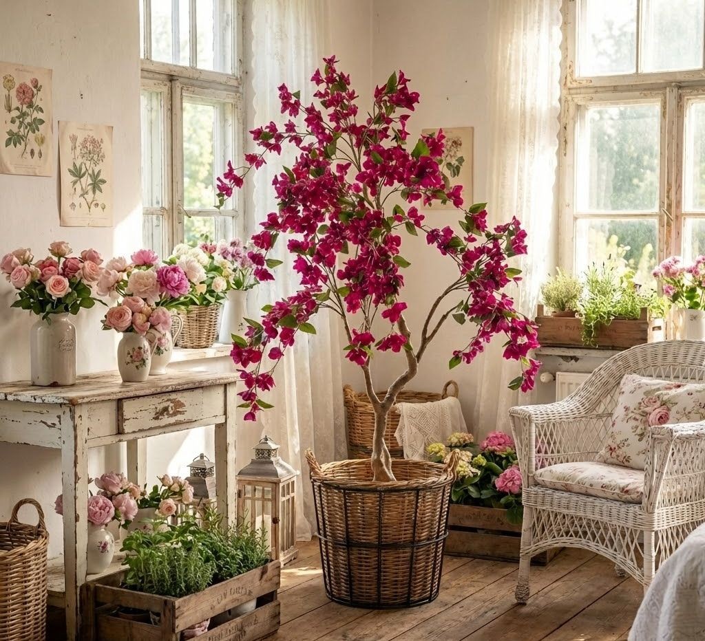 Stromek s růžovými květy Bougainvillea Tree - 80*80*180 cm Clayre & Eef Stromek s růžovými květy Bougainvillea Tree - 80*80*180 cm Clayre & Eef