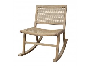 Přírodní houpací křeslo s výpletem Lounge French chair - 88*59*78 cm
