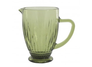 Zelený skleněný džbán s vroubky Saint-Émilion - 12*20 cm / 1000 ml