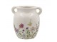 Béžový keramický džbán s oušky a květy Avignon - 19*19 cm Chic Antique