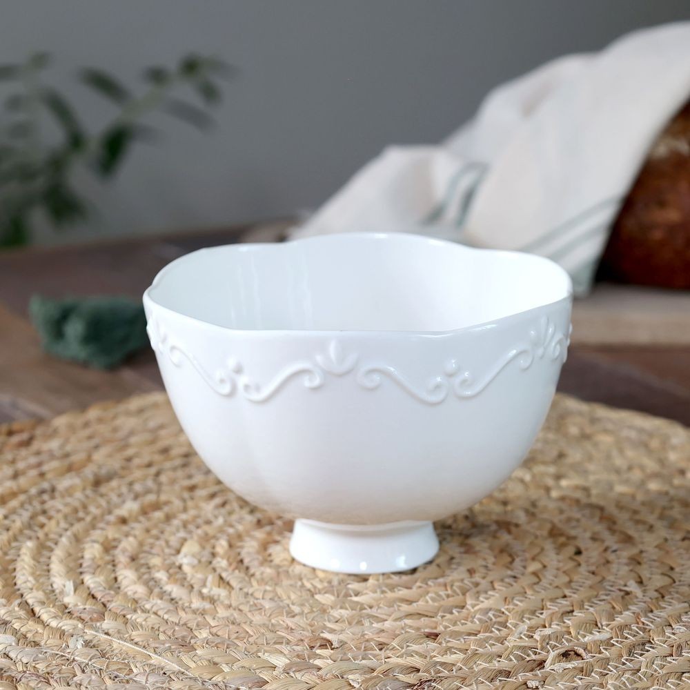 Porcelánová miska Provence lace - Ø 14*10 cm / 650ml Chic Antique Porcelánová miska Provence lace - Ø 14*10 cm / 650ml Chic Antique