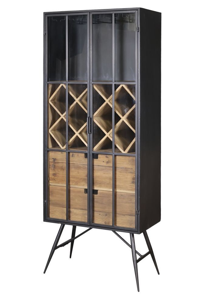 Černá komoda vinotéka Larisse - 65*36*170 cm 
