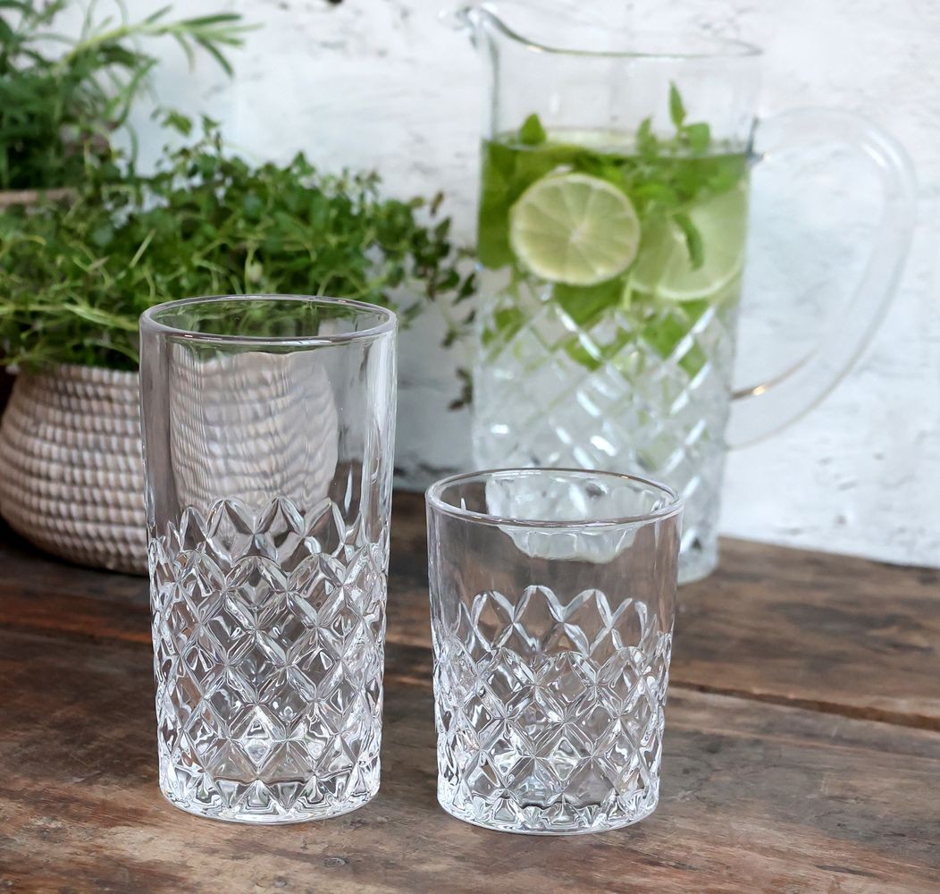 Sklenička s diamantovým brusem Lorient - Ø 8*10 cm / 250 ml Chic Antique Sklenička s diamantovým brusem Lorient - Ø 8*10 cm / 250 ml Chic Antique