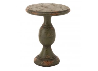 Zelený antik odkládací stůl Antiqou - Ø 41*58 cm