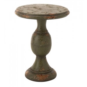 Zelený antik odkládací stůl Antiqou French - Ø 41*58 cm