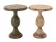 Zelený antik odkládací stůl Antiqou French - Ø 41*58 cm J-Line by Jolipa